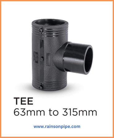 Durable electrofusion tee from sizes 63mm to 315mm for joining hdpe pipes