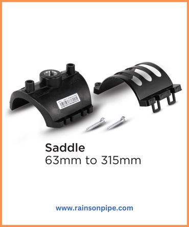 High-quality electrofusion saddle from sizes 63mm to 315mm for plumbing systems